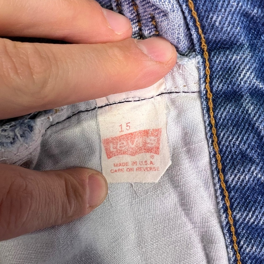 VTG 90s Levis 505 Jeans Womens 15 Blue High Rise Painted Tapered USA Made Grunge - Picture 5 of 16